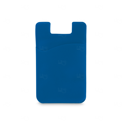 Porta Cartão em PVC para Celular Personalizado Azul