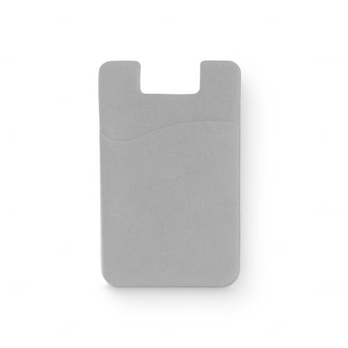 Porta Cartão em PVC para Celular Personalizado Prata