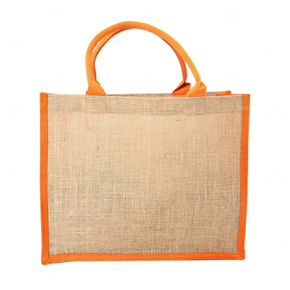 Sacola de Juta Personalizada - 30,7 x 38 cm Laranja