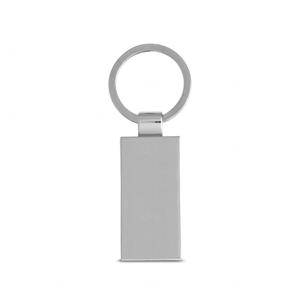 Chaveiro Retangular de Metal e Bambu Personalizado 