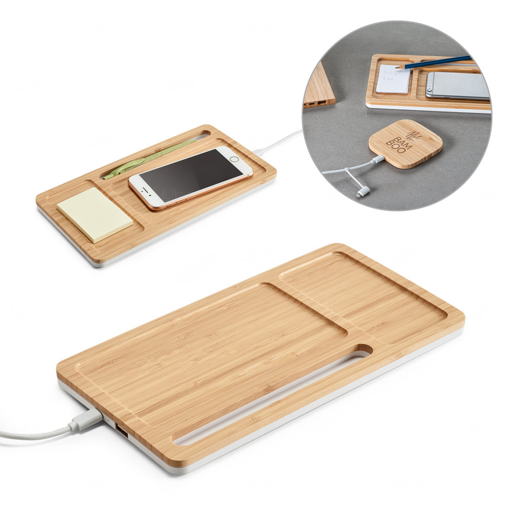 Organizador de Mesa com Carregador Wireless Personalizado 