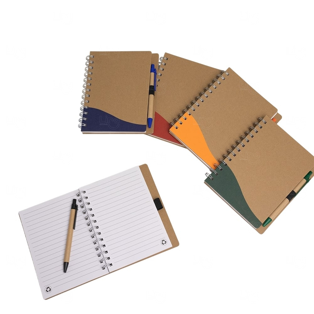 Caderno Ecológico com Caneta Personalizado - 18 x 14,6 cm 