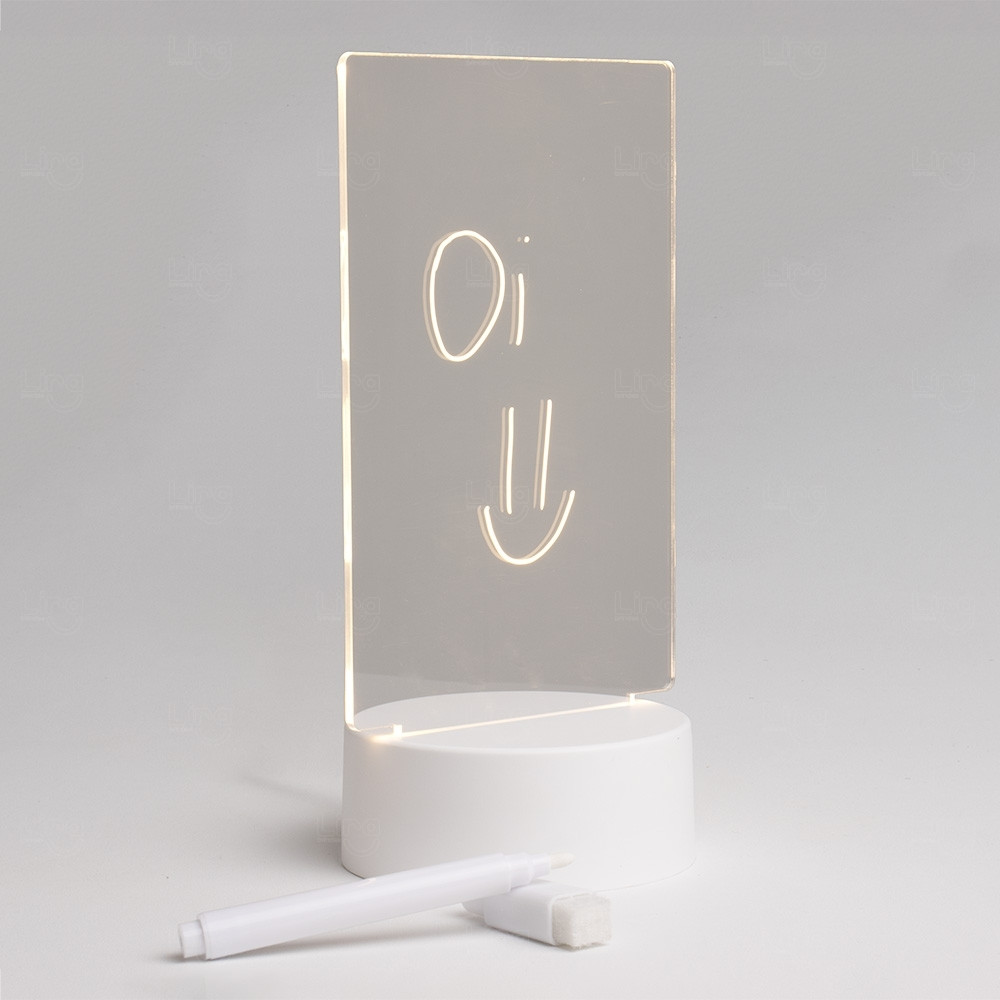 Luminária LED de Mesa com Tela para Anotações Personalizada 