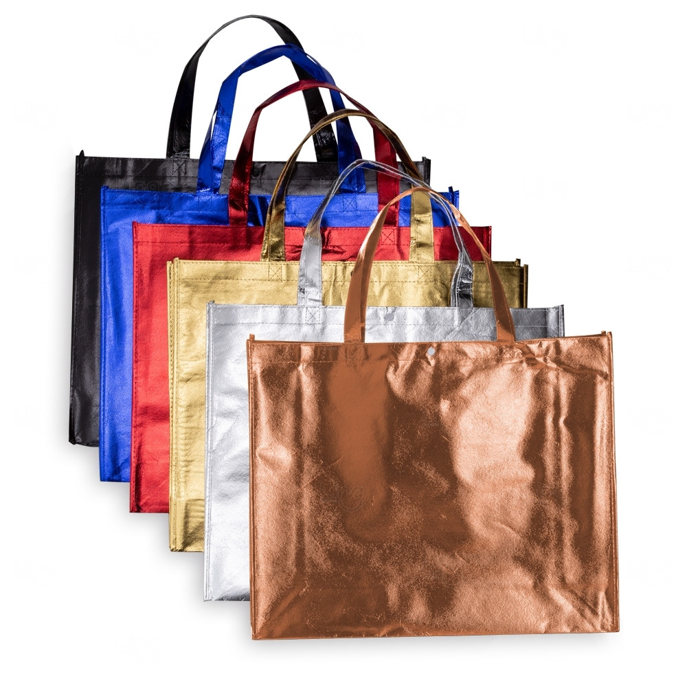 Sacola TNT Metalizada Personalizada - 40,5 x 50 cm 