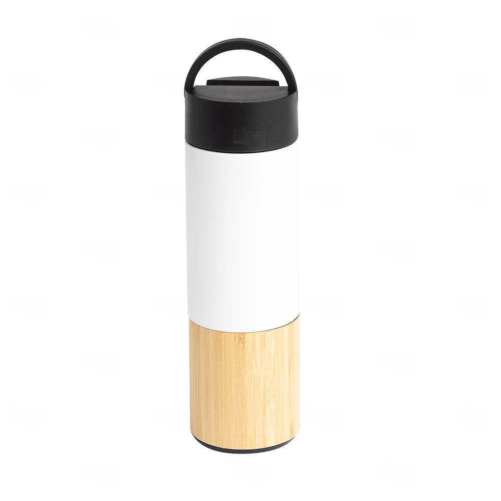 Garrafa Térmica 420ml com Infusor e Suporte Celular Personalizada 