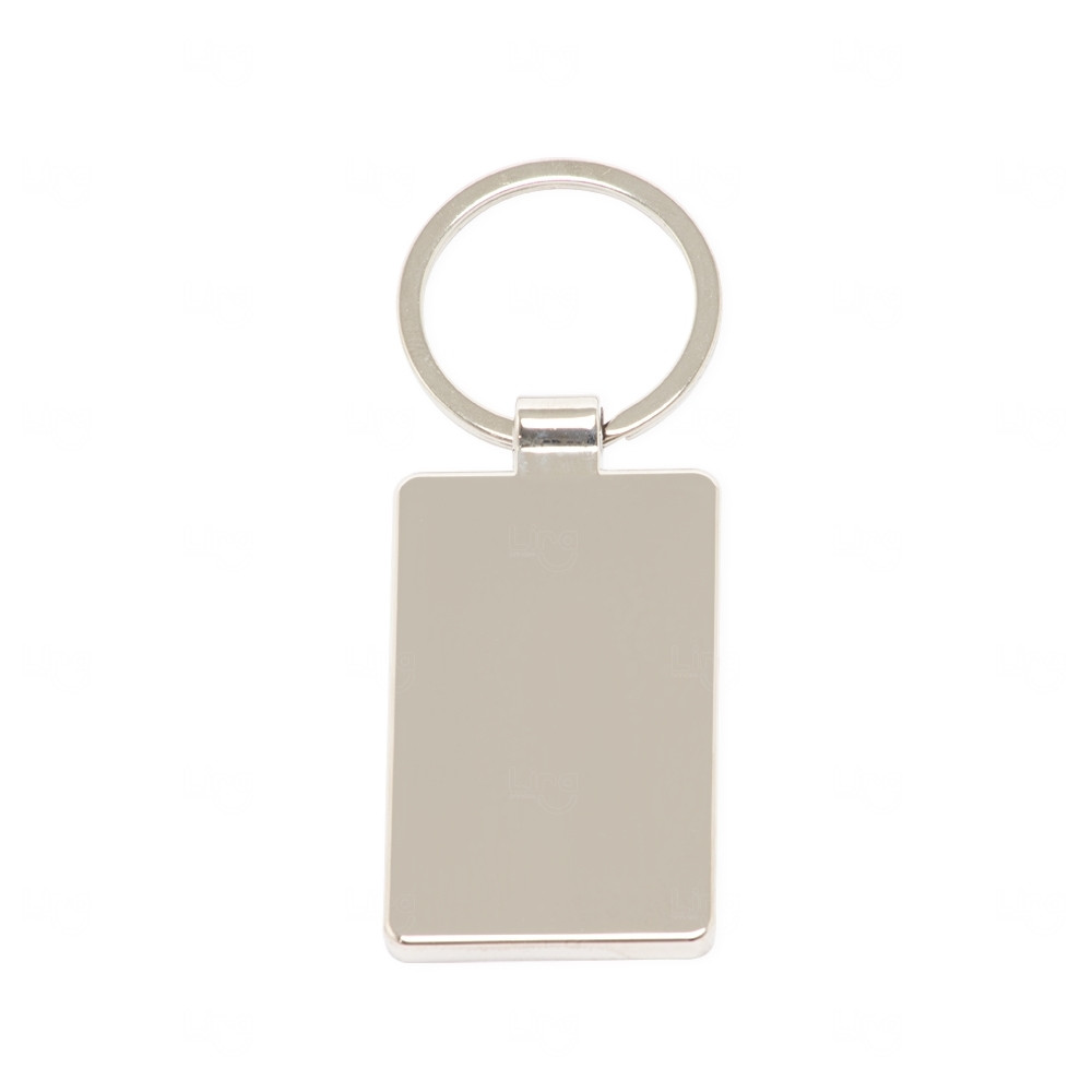 Chaveiro de Bambu e Metal Retangular Personalizado 