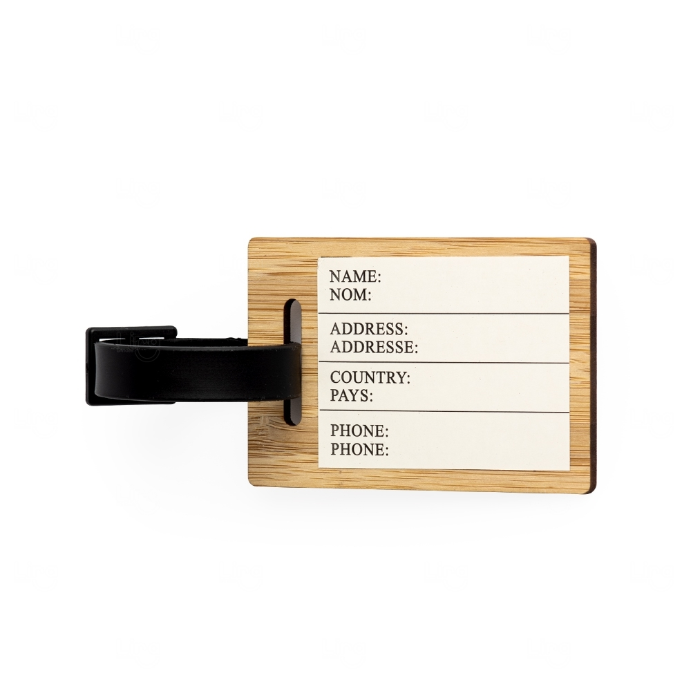 Tag de Mala de Viagem em Bambu Personalizada 