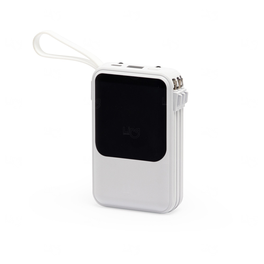 Power Bank 10.000mAh com Lanternas e Cabos Personalizado 