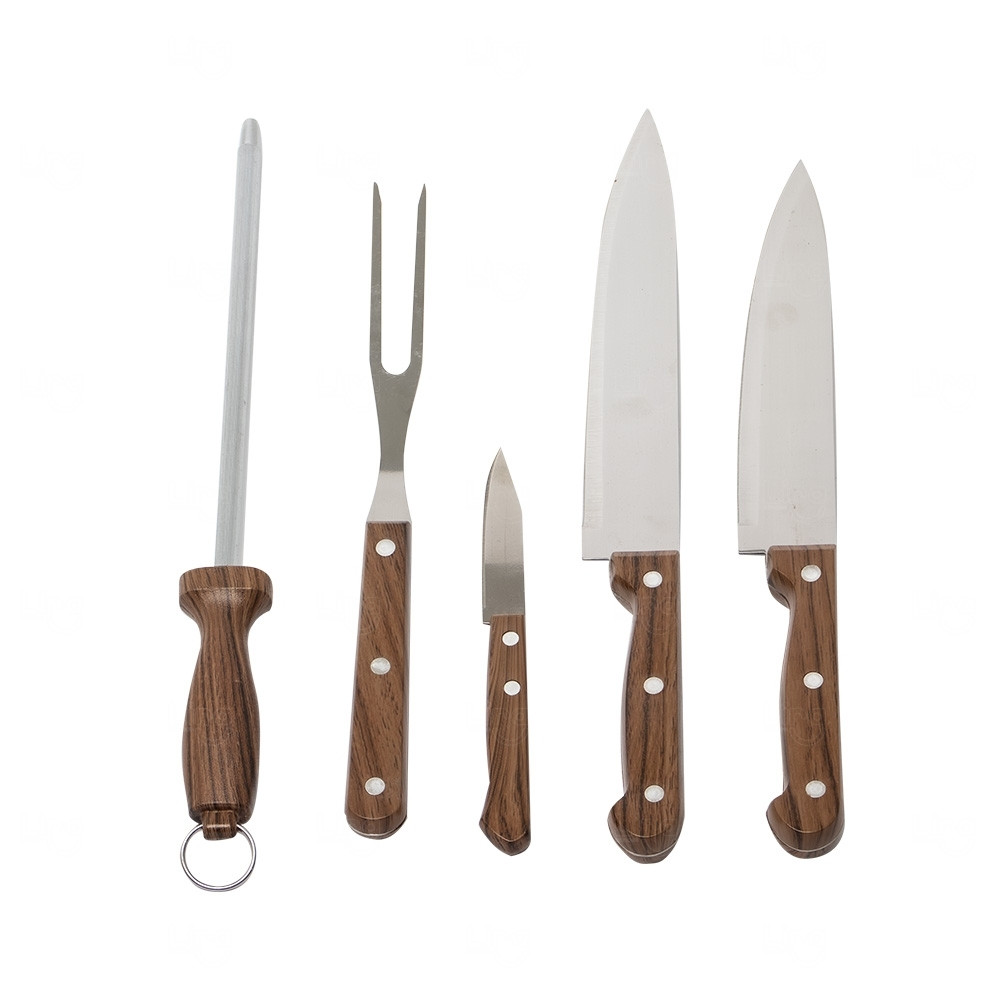 Kit Churrasco Personalizado com 5 Peças e Estojo 