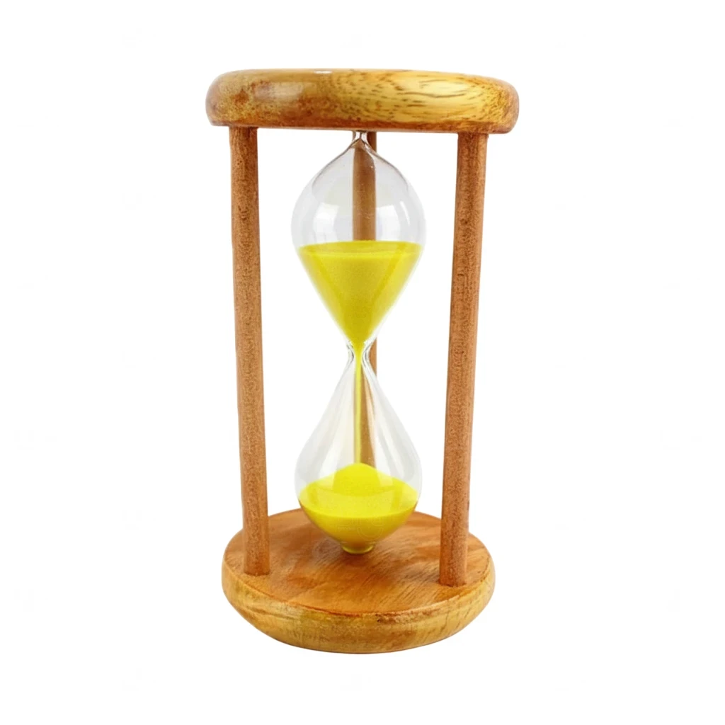 Ampulheta de Madeira Personalizada 10cm Amarelo