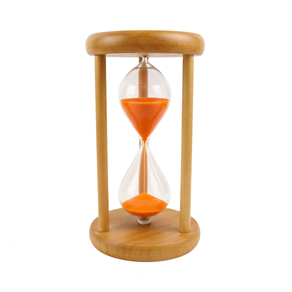 Ampulheta de Madeira Personalizada 10cm Laranja