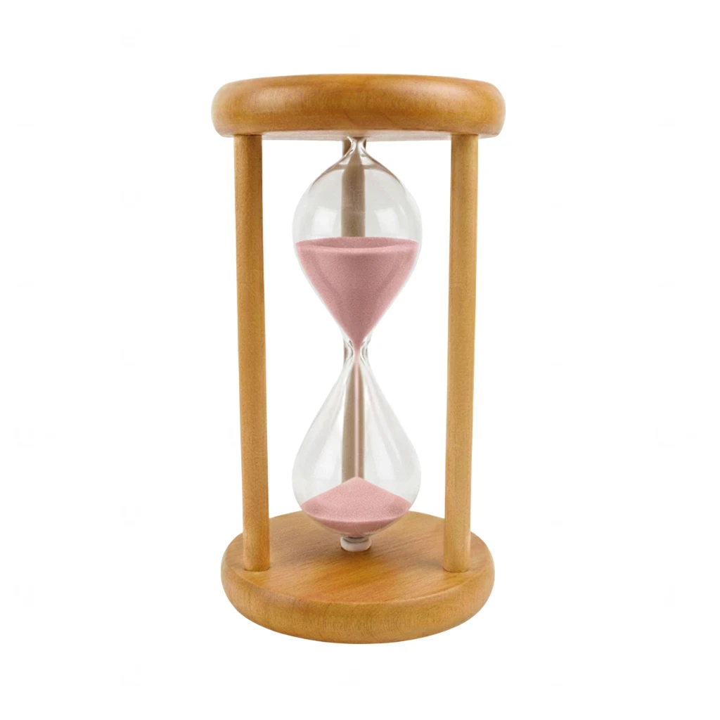 Ampulheta de Madeira Personalizada 10cm Rosa Claro