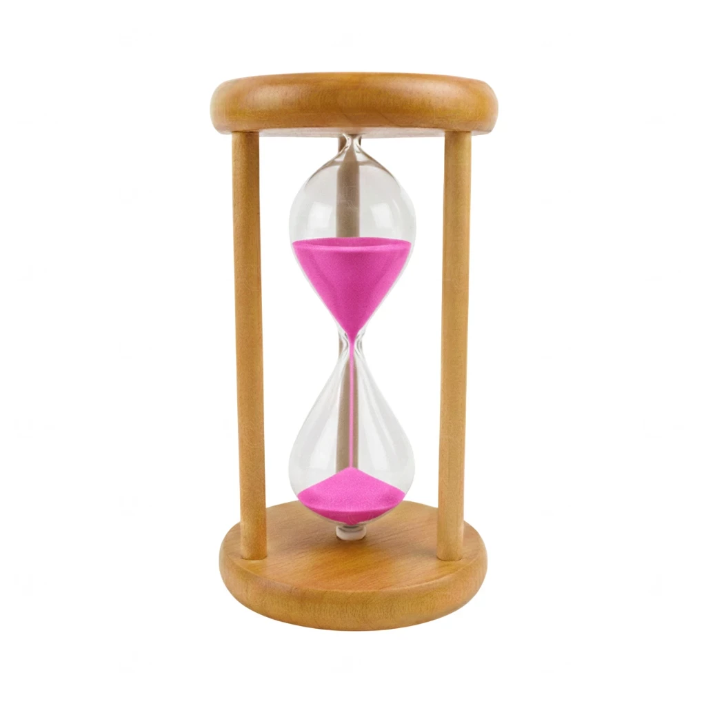 Ampulheta de Madeira Personalizada 10cm Rosa Pink