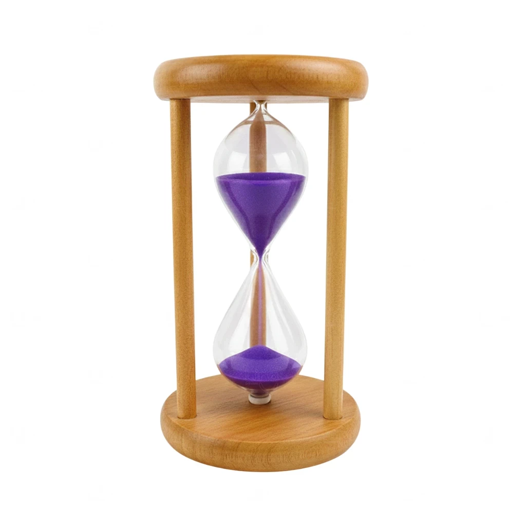 Ampulheta de Madeira Personalizada 10cm Roxo