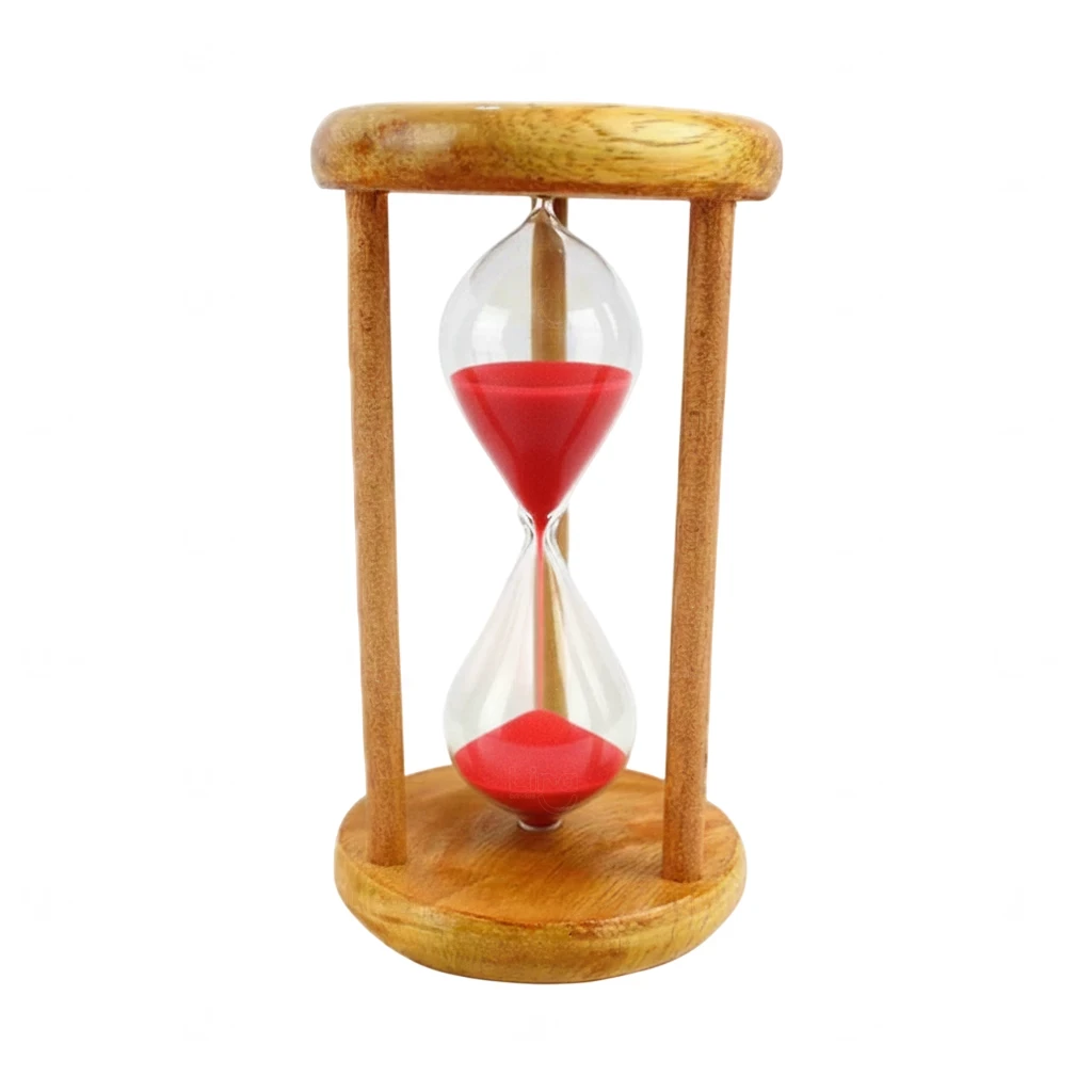 Ampulheta de Madeira Personalizada 10cm Vermelho