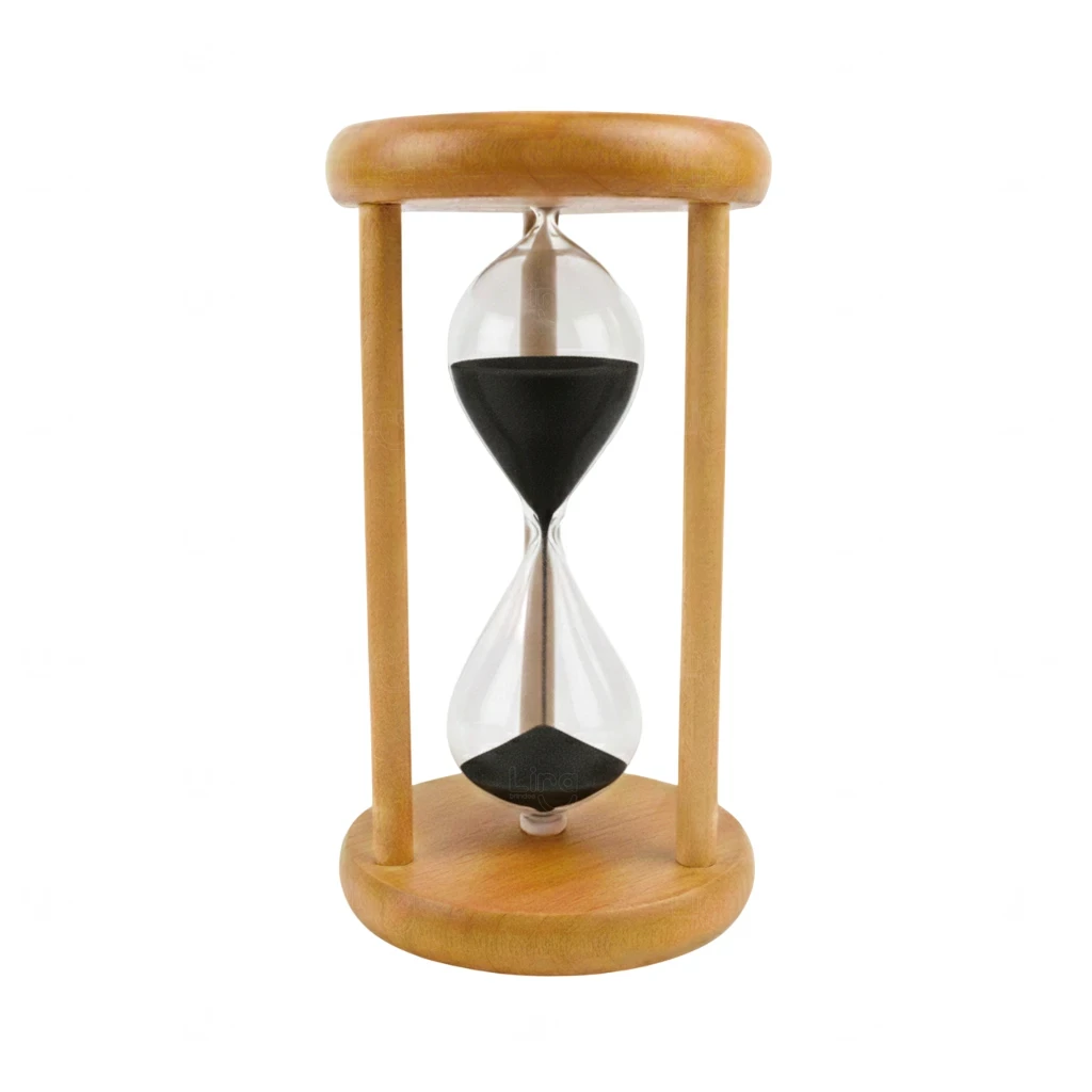 Ampulheta de Madeira Personalizada 10cm Preto