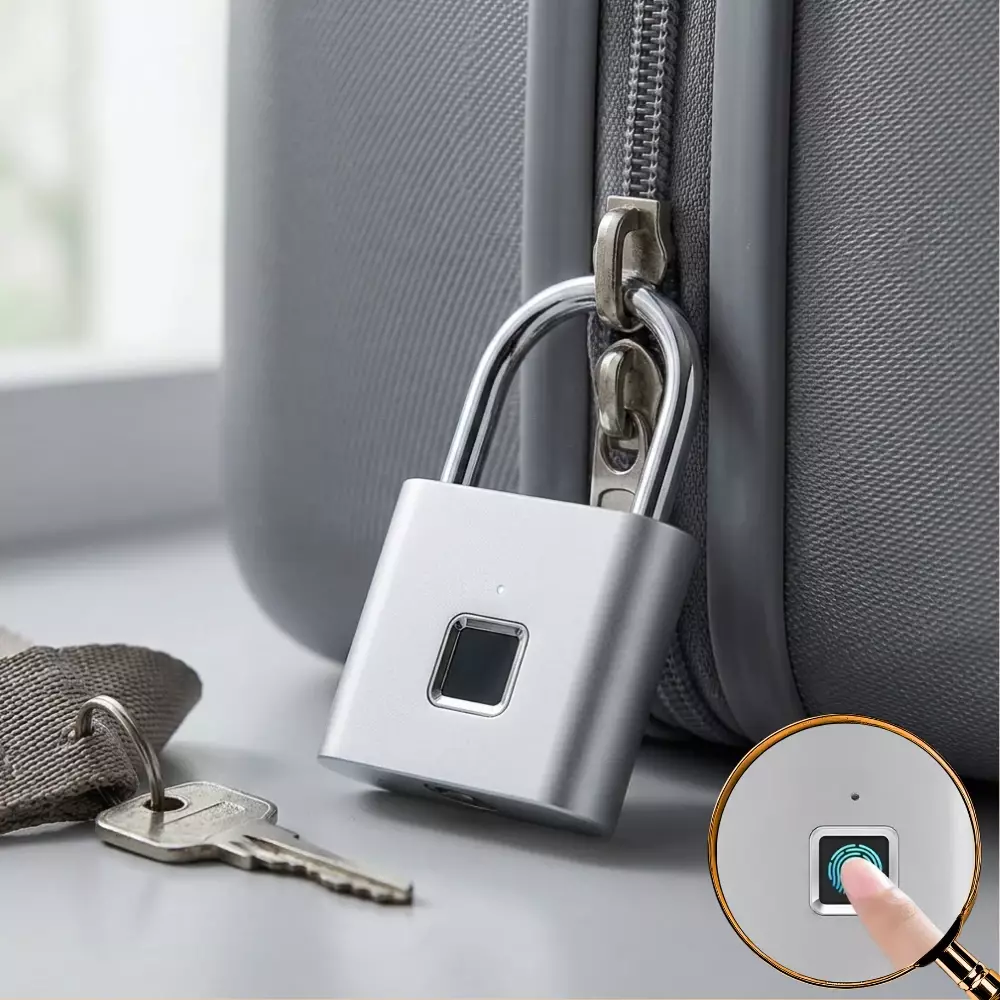 Cadeado Inteligente Biométrico Personalizado - 7,6x4,6cm 