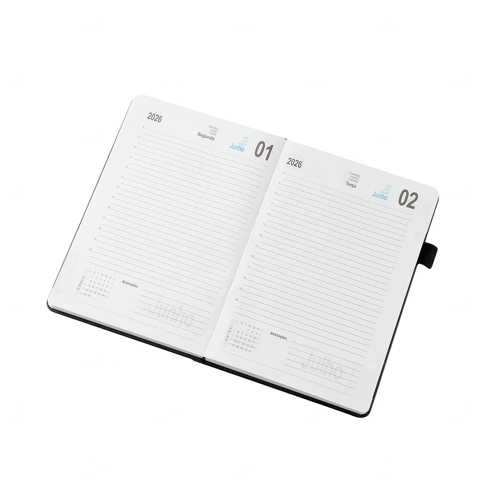 Agenda Diária 2026 Personalizada - 21x14,3 cm 