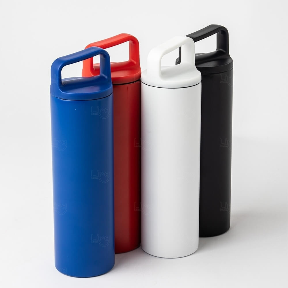 Garrafa Térmica Inox 600ml com Alça Personalizada 