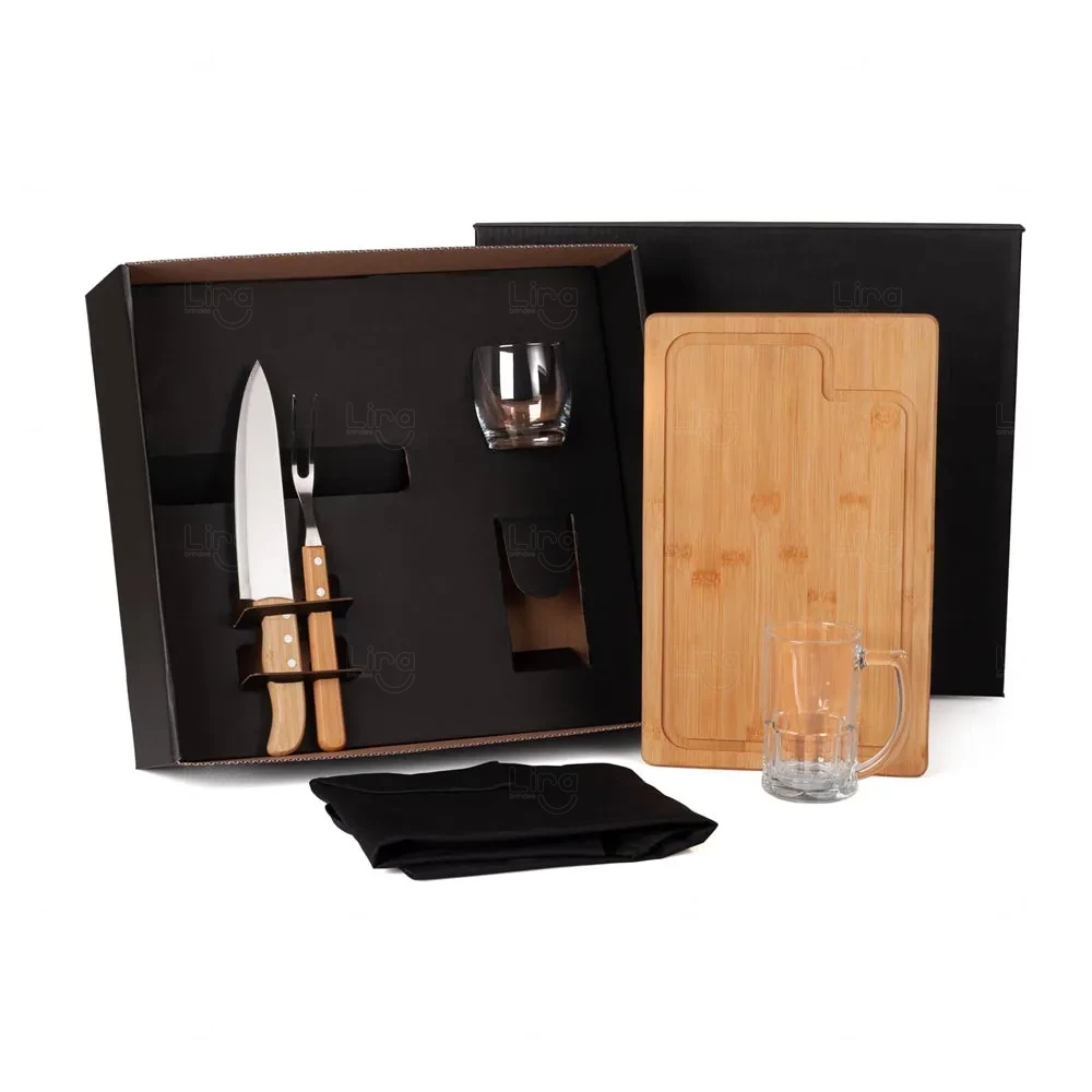 Kit Churrasco, Cerveja e Whisky Personalizado - 6 Peças 