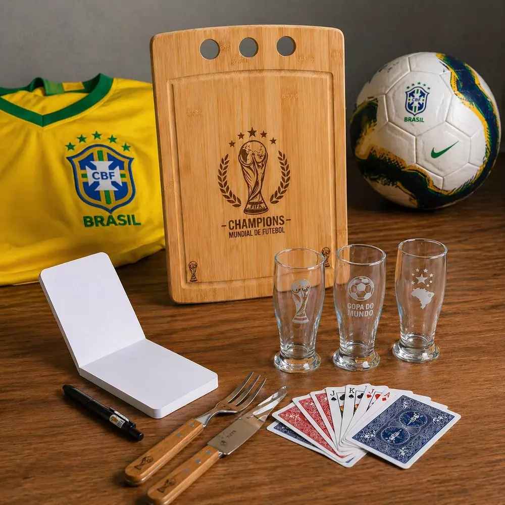 Kit Churrasco, Cerveja e Baralho - 10 Peças - Personalizado 