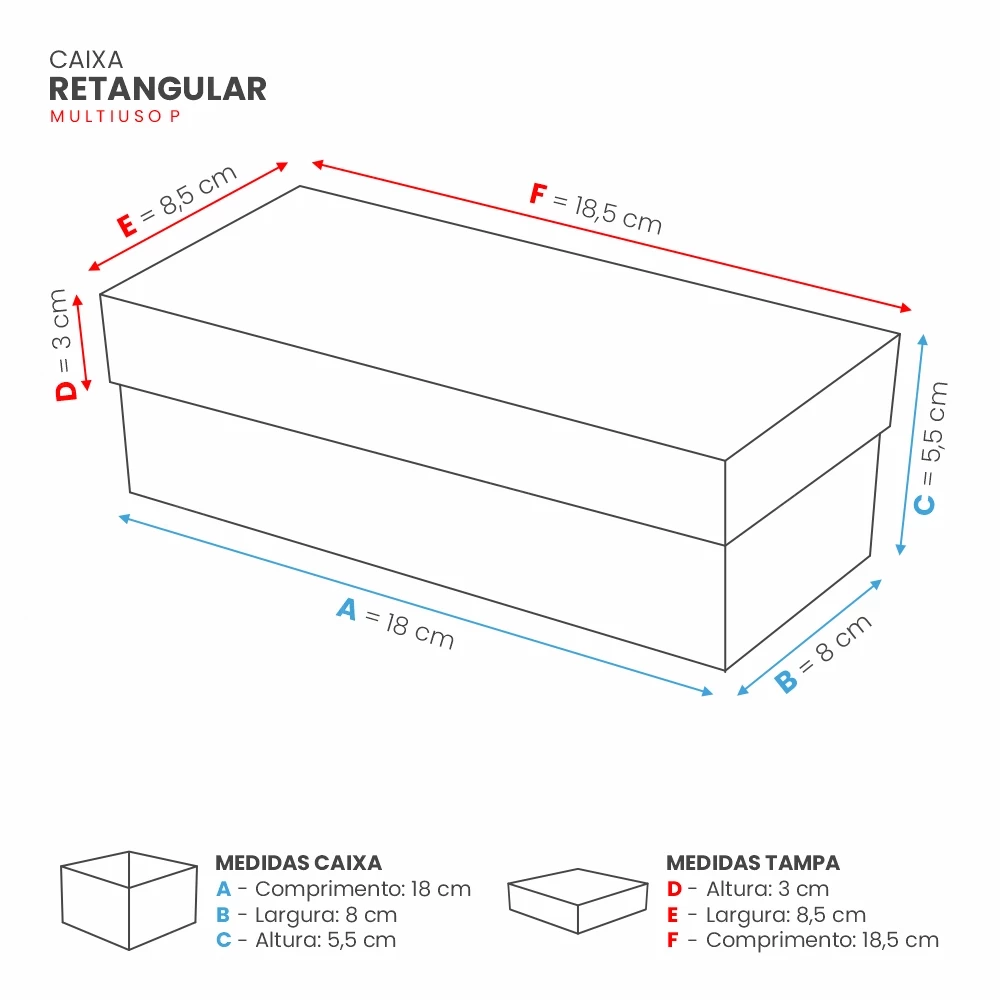 Caixa Cartonada Retangular Personalizada (18 x 8 x 5,5 cm) 