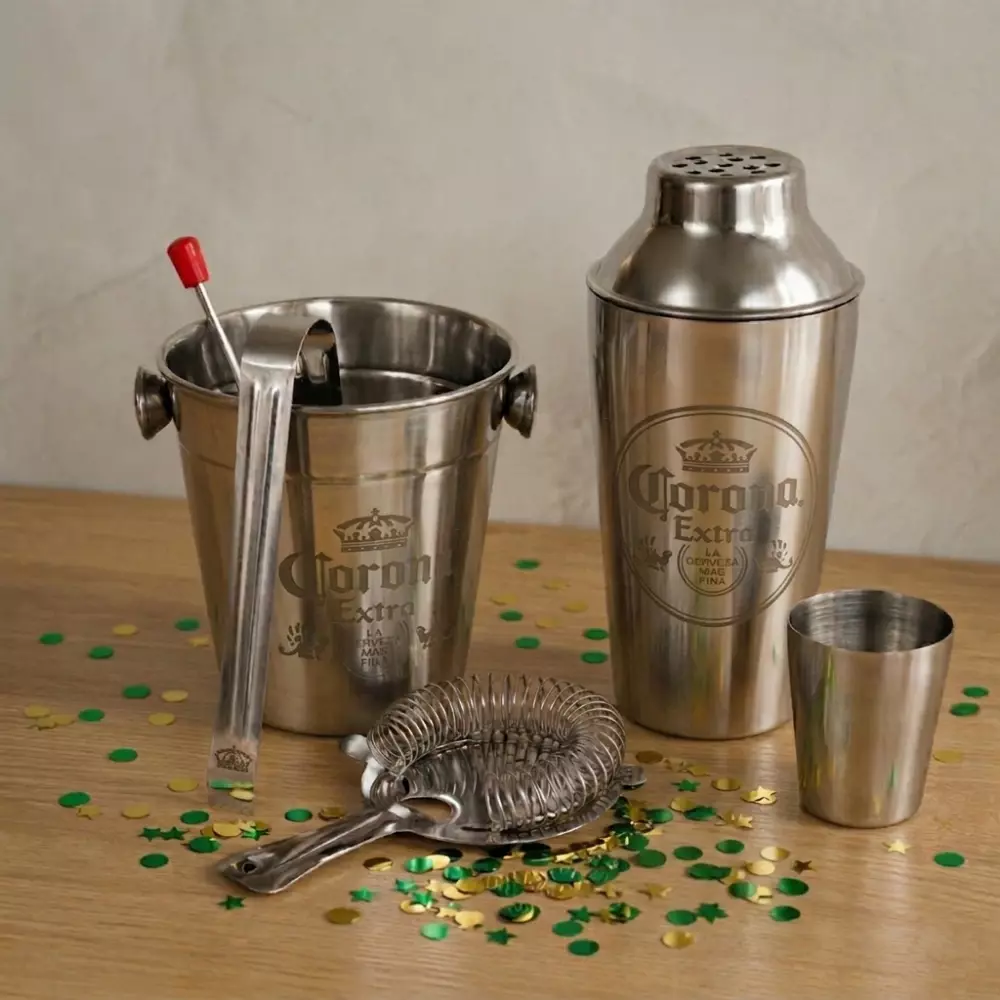 Kit Bar em Aço Inox Personalizado - 5 Peças 