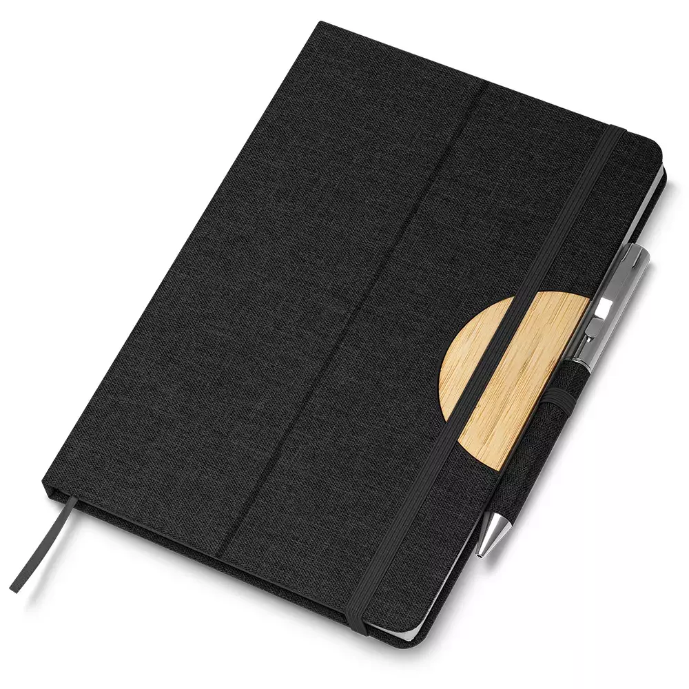 Caderno em RPET com Suporte para Celular Personalizado - 21x14cm 