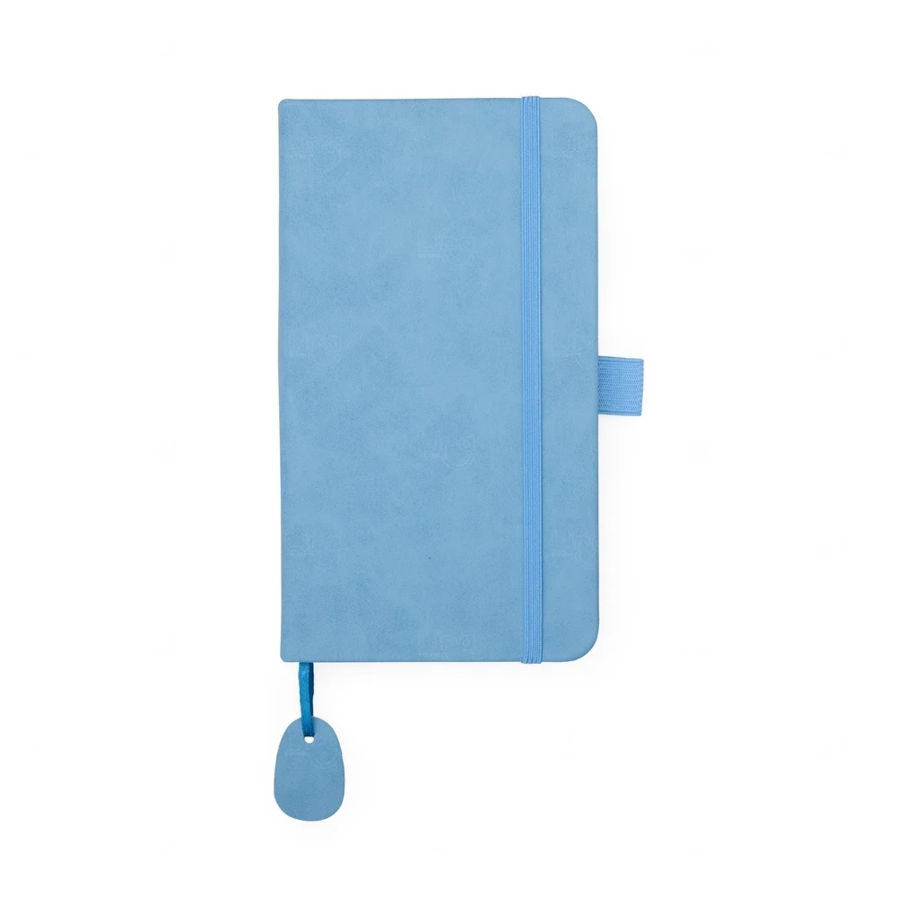 Caderneta Moleskine Emborrachada Personalizada - 18x10cm Azul