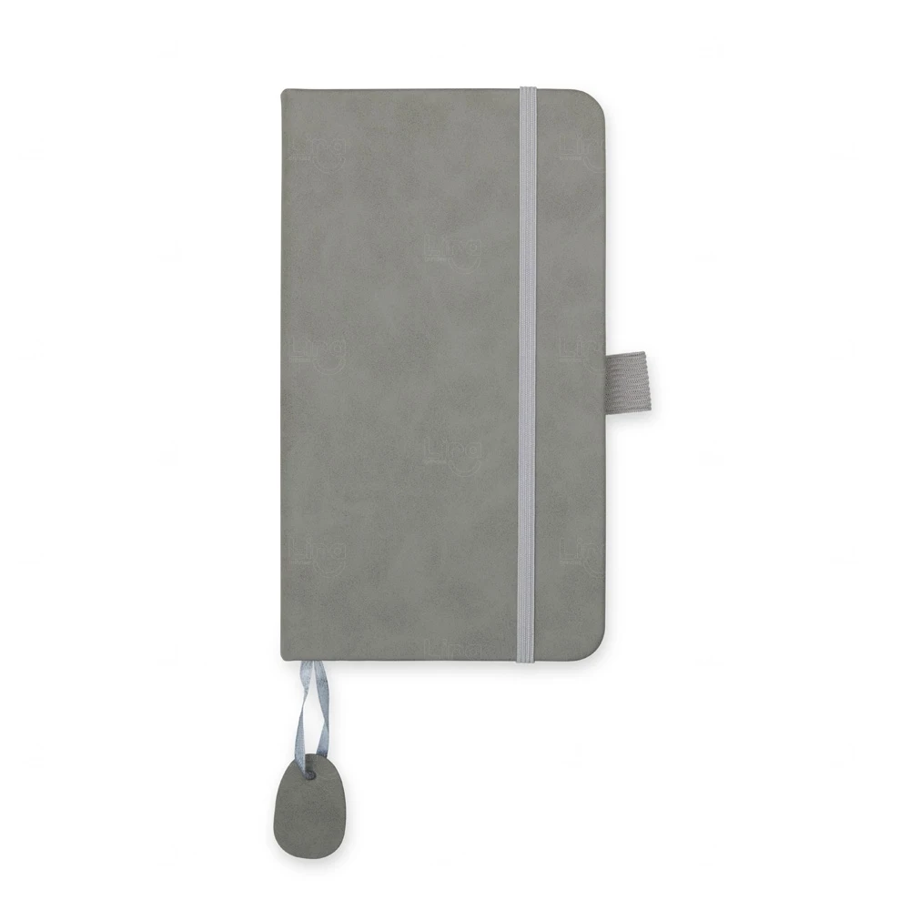 Caderneta Moleskine Emborrachada Personalizada - 18x10cm Cinza