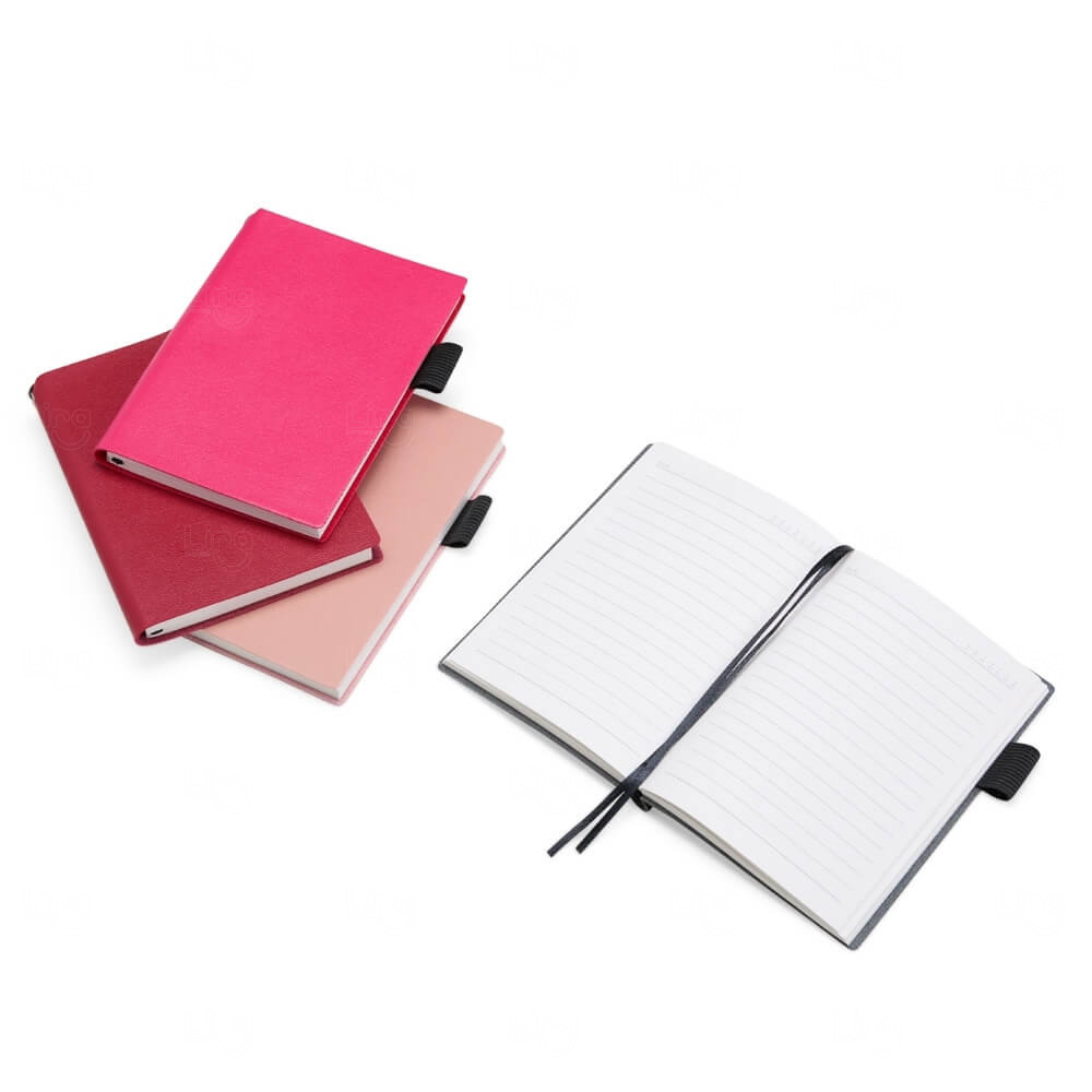 Caderneta A6 em Couro Sintético Personalizada - 14,7 x 10,9 cm 