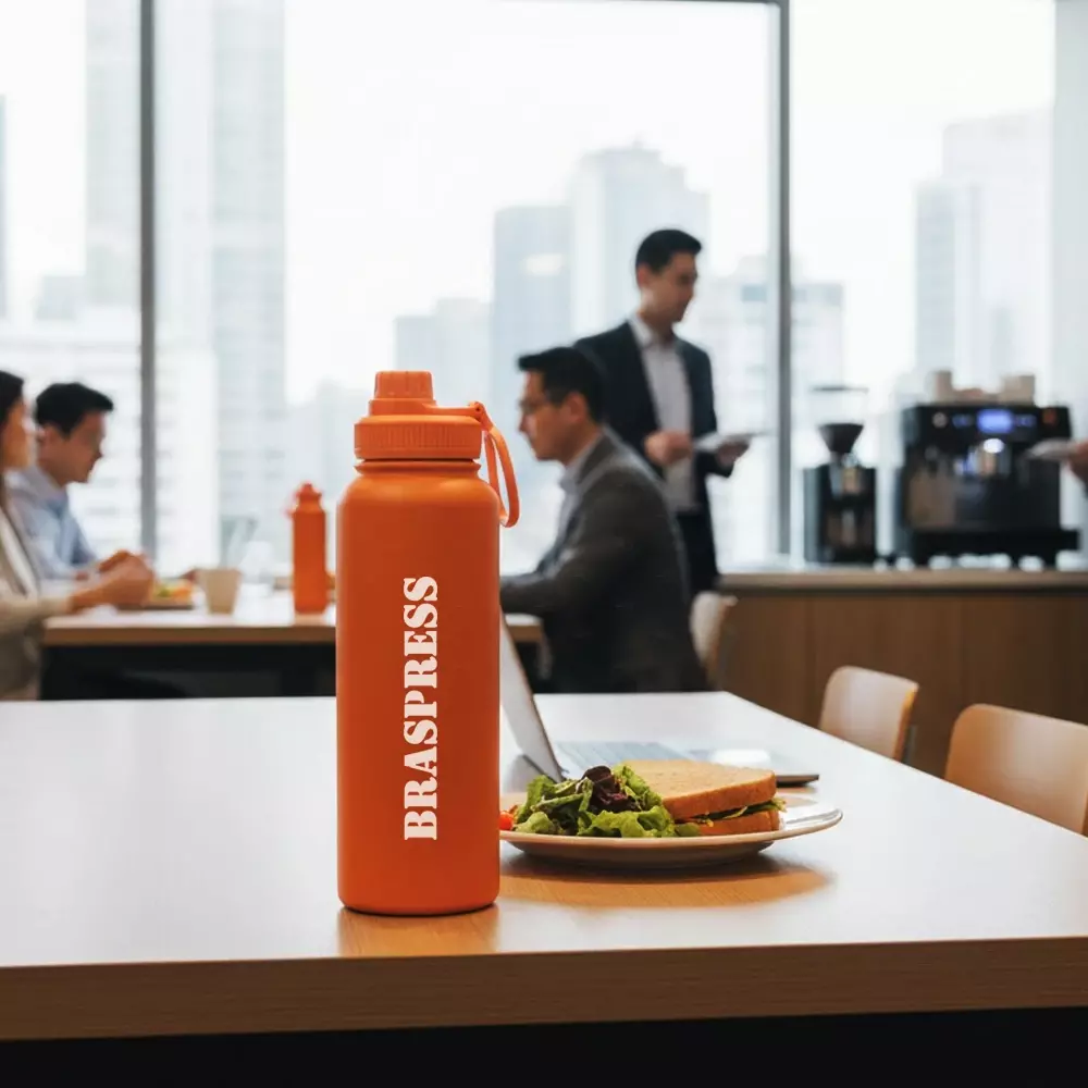 Garrafa Térmica Inox c/ Suporte para Celular Personalizada - 1,2L 