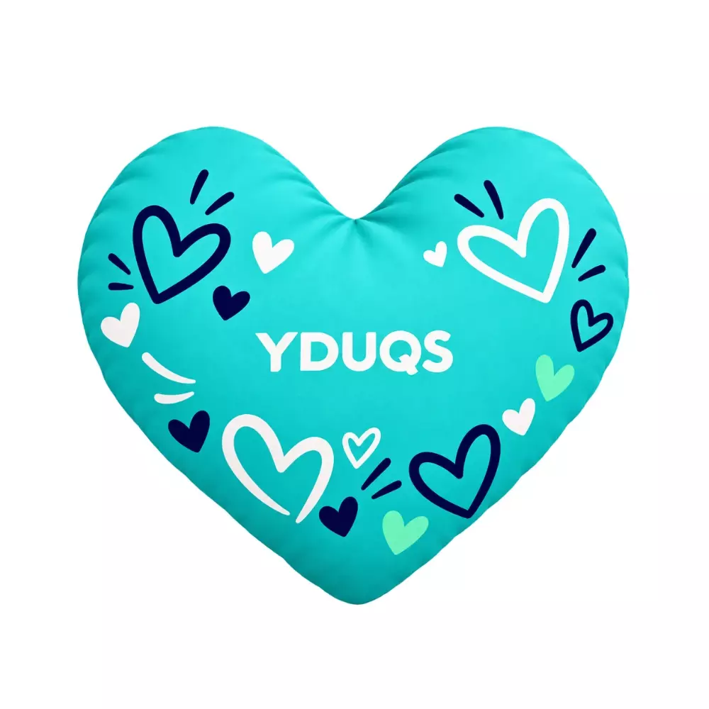 Almofada Coração Personalizada - 37x30 cm Turquesa