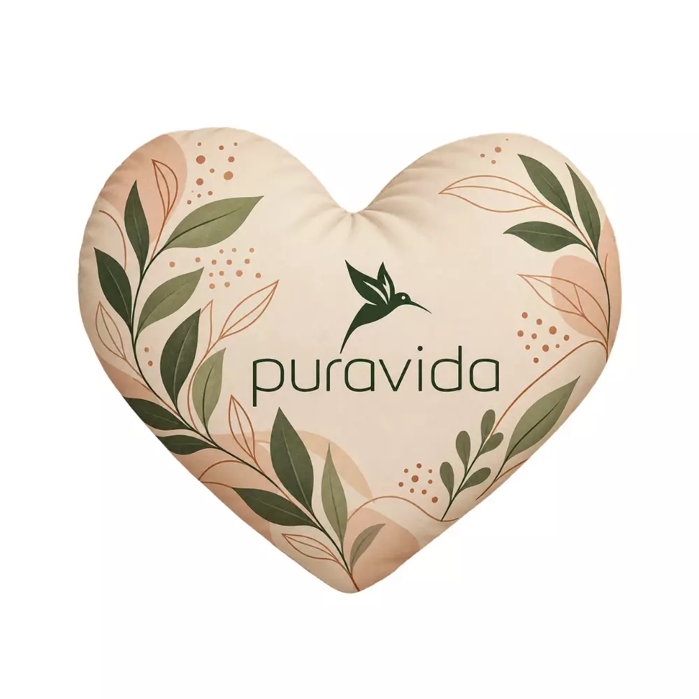 Almofada Coração Personalizada - 37x30 cm Bege