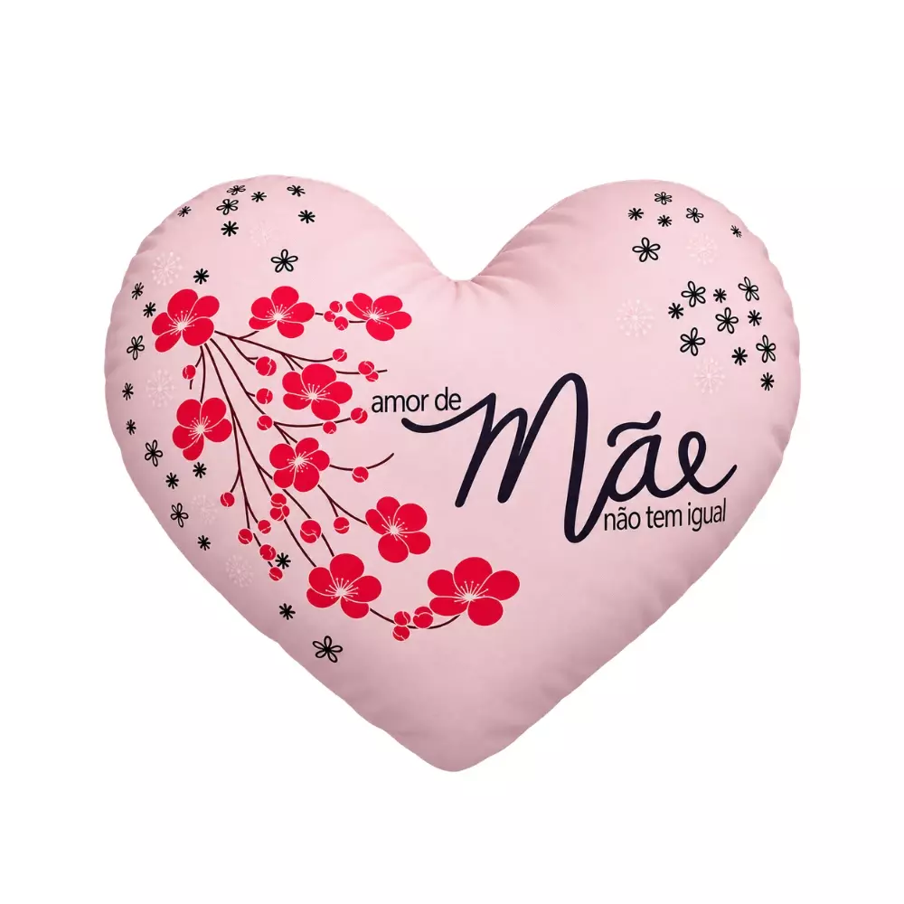 Almofada Coração Personalizada - 37x30 cm Rosa Claro