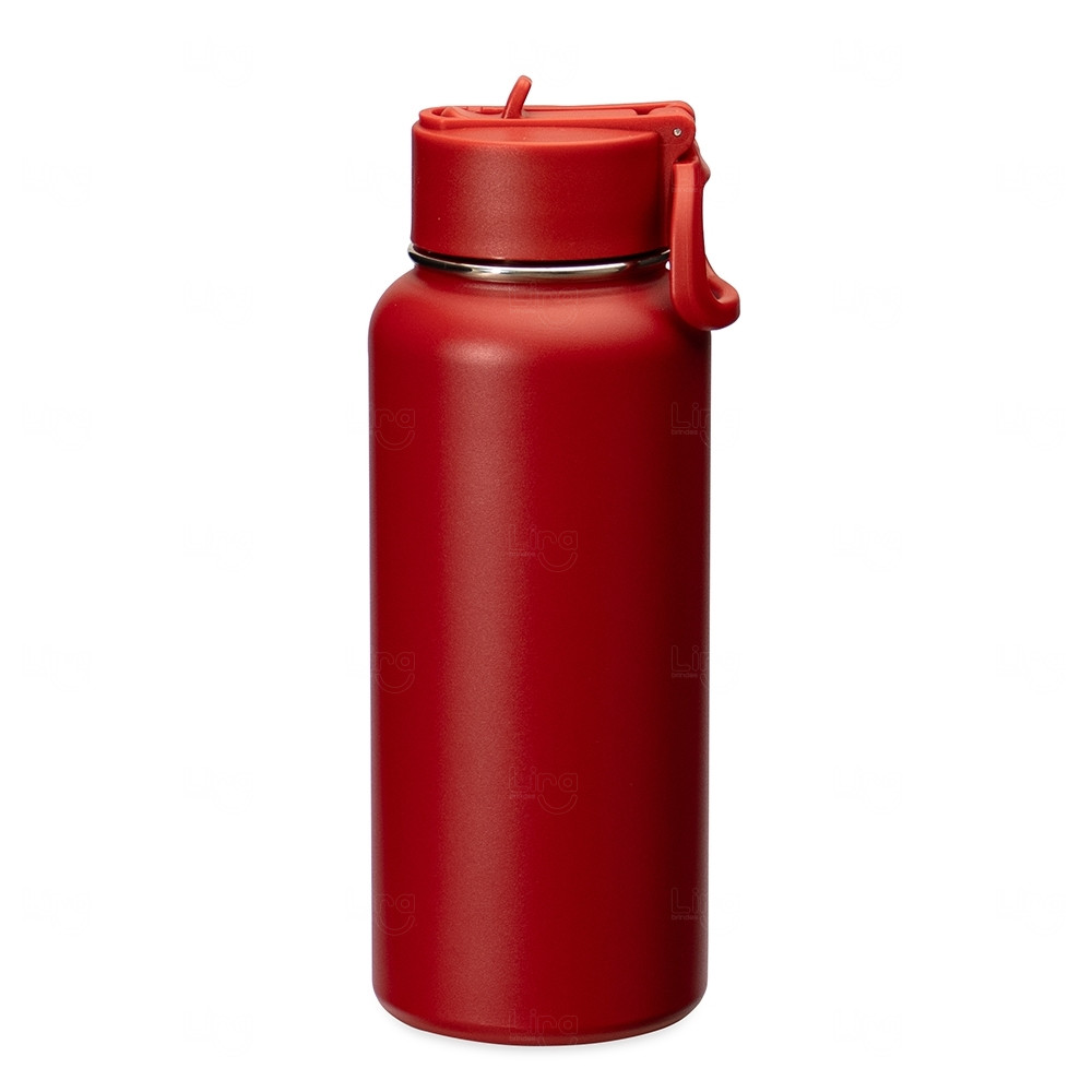 Garrafa Térmica Inox com Canudo Personalizada - 900ml 