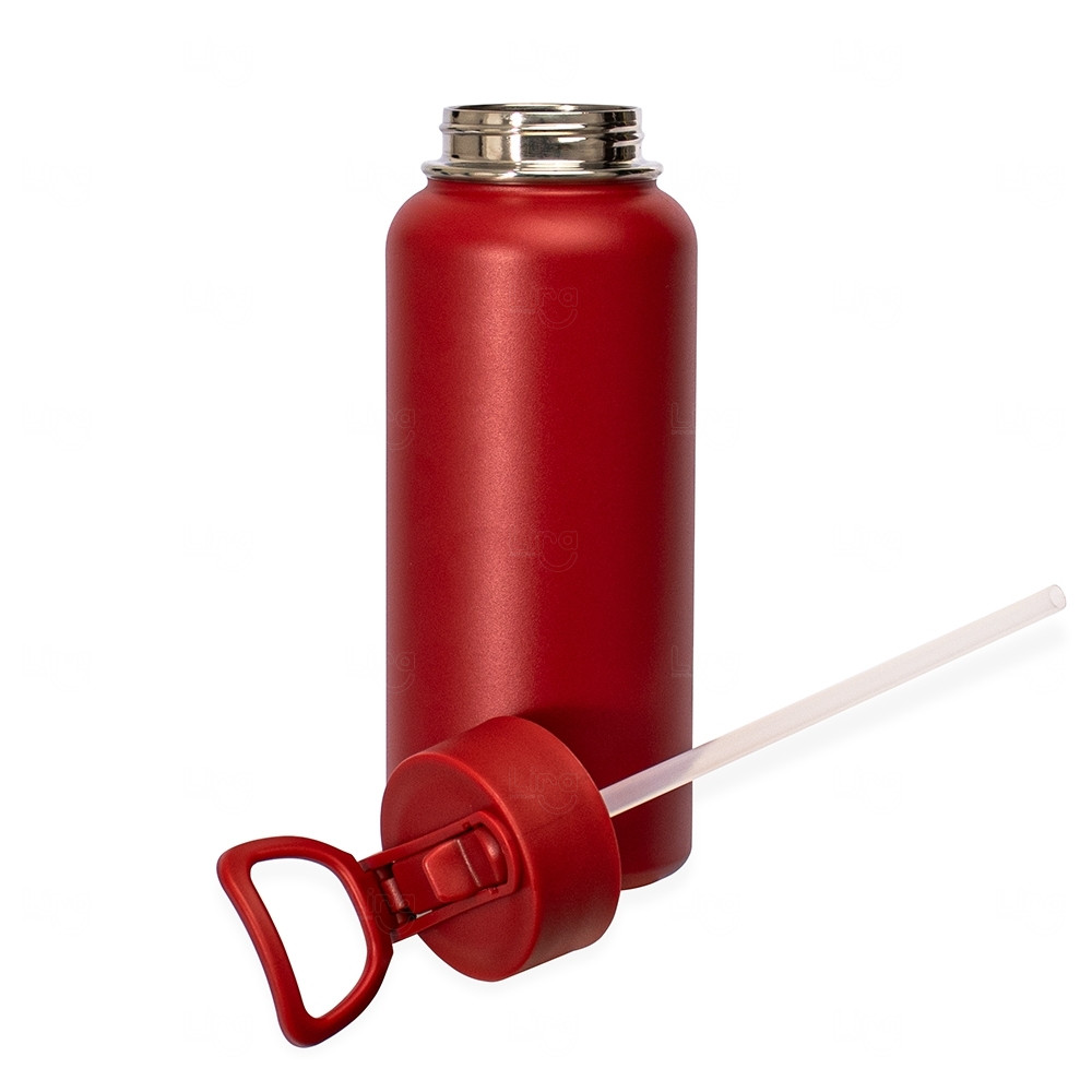 Garrafa Térmica Inox com Canudo Personalizada - 900ml 