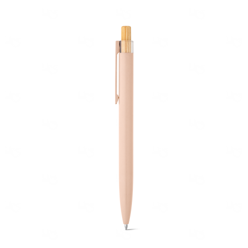 Caneta em Alumínio com Clipe de Bambu Personalizada 