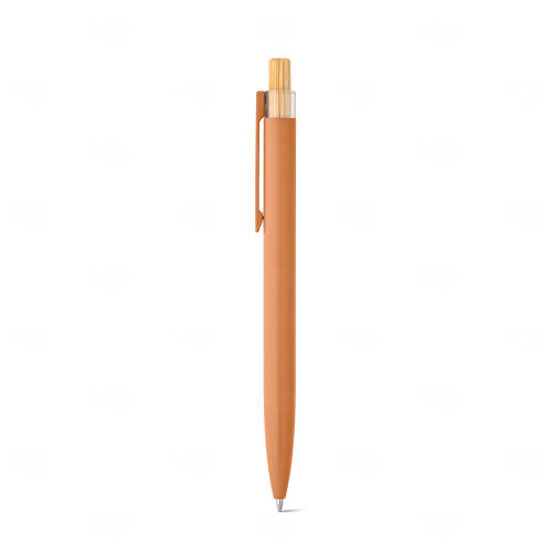 Caneta em Alumínio com Clipe de Bambu Personalizada 