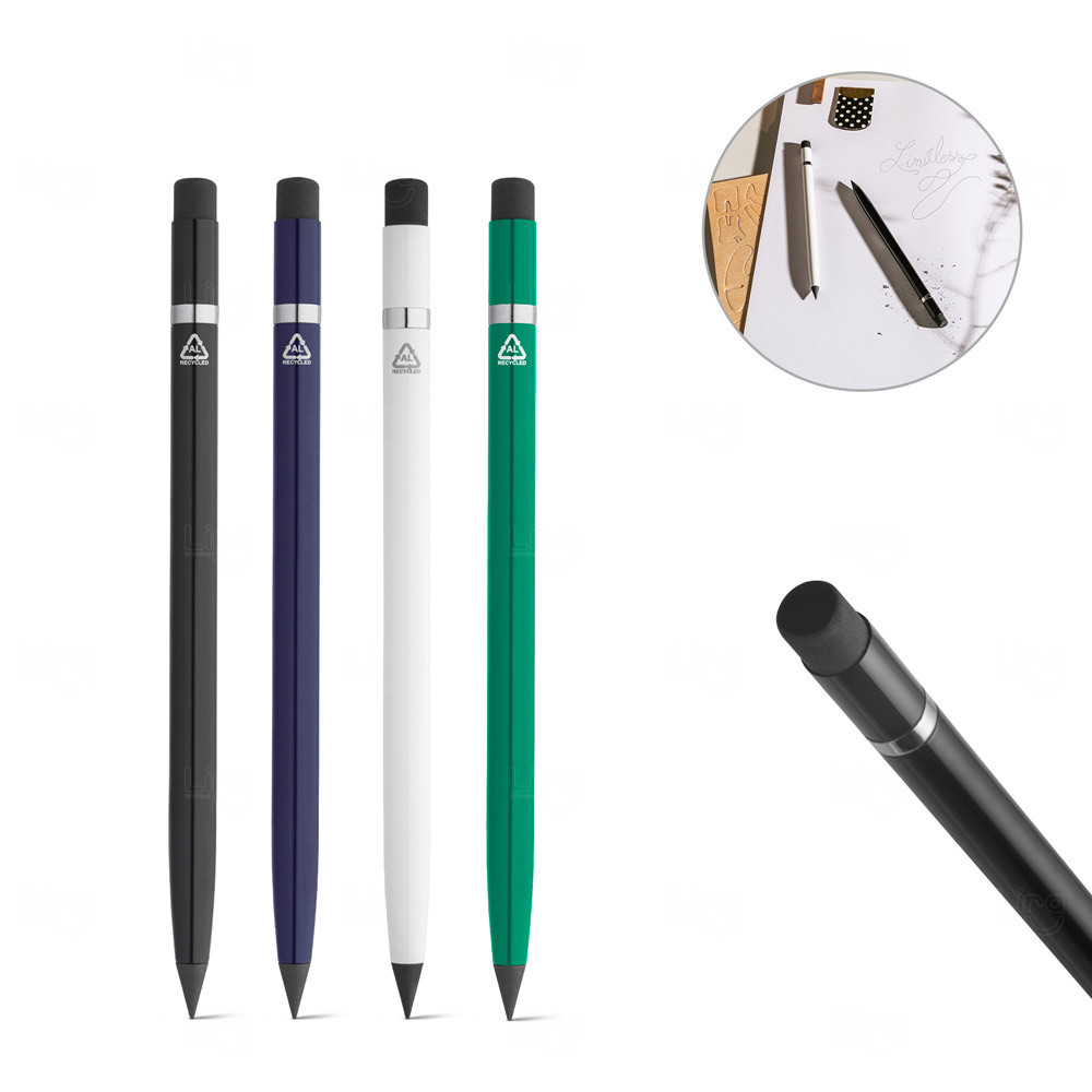 Caneta sem tinta em alumínio 100% reciclado Personalizada 