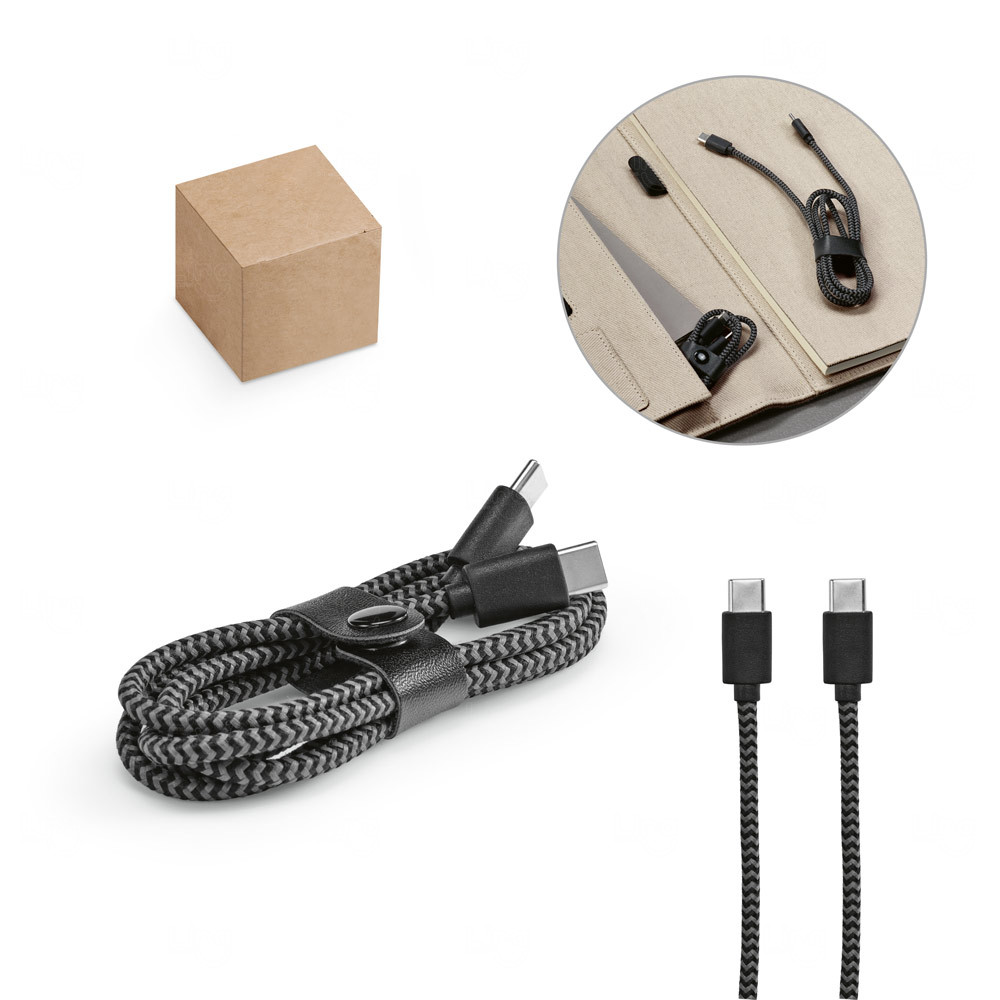 Cabo USB-C feito em PET 100% reciclado Personalizado 