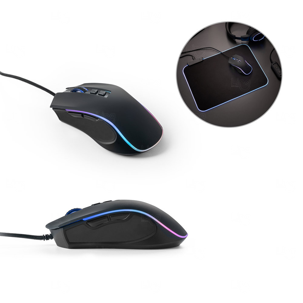 Mouse Gamer com acabamento emborrachado Personalizado 