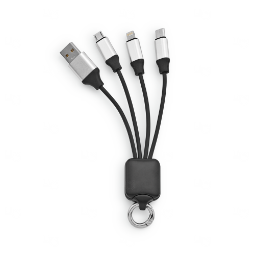 Cabo 4 em 1 USB Reciclado com Carregamento Rápido Personalizado 