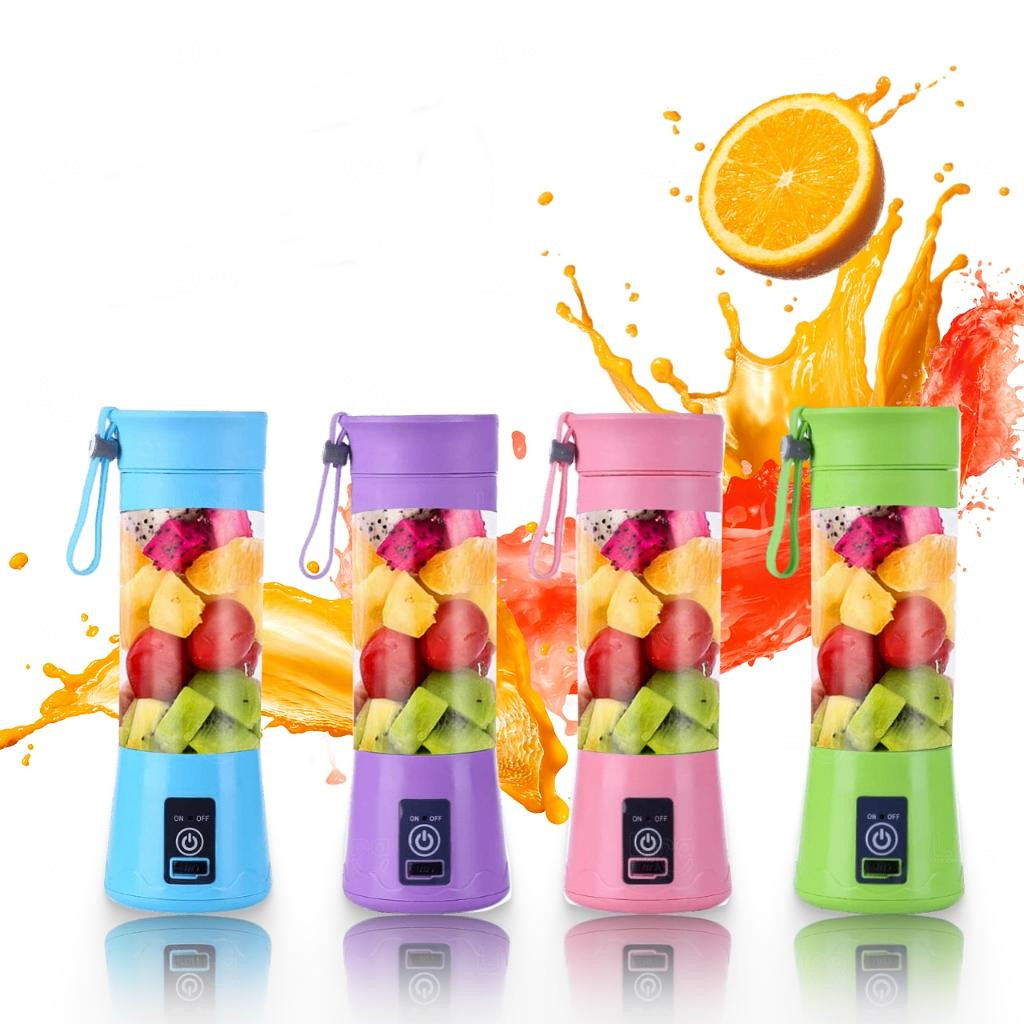 Garrafa Mixer com Copo 380ml Recarregável USB Personalizada 