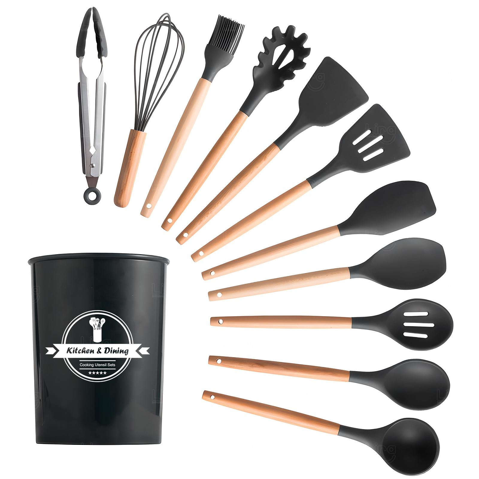 Kit Utensílios Cozinha em Silicone Personalizado - 12 Peças 