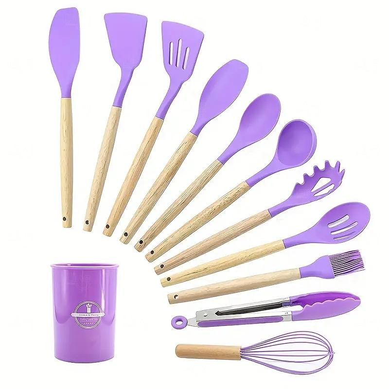 Kit Utensílios Cozinha em Silicone Personalizado - 12 Peças 