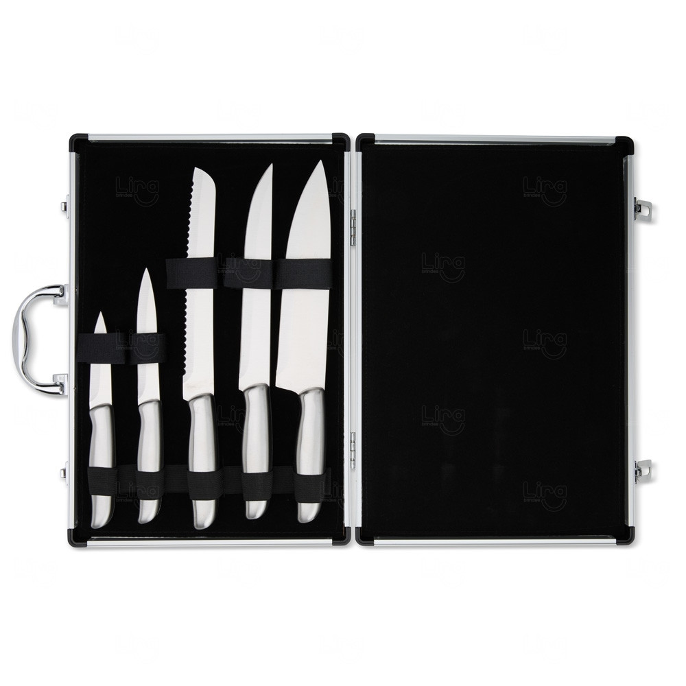 Kit Facas Inox Personalizado - 5 Pçs 