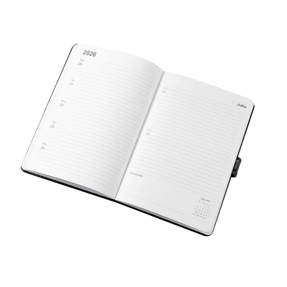Agenda Semanal 2026 com Fecho Magnético Personalizada - 21x15cm 