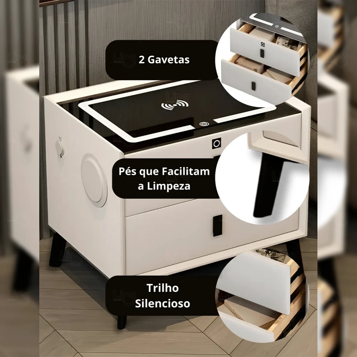 Mesa de Cabeceira Inteligente Personalizada 