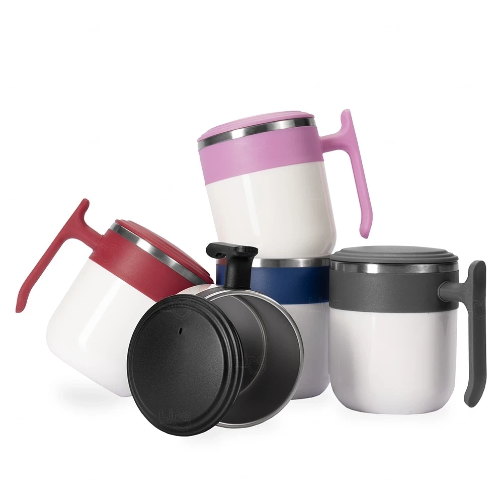 Caneca Inox 350ml com Tampa Personalizada 